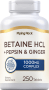Betaine HCL + Pepsin & Ginger, 250 Tablets