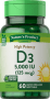 High Potency Vitamin D3, 5000 IU, 60 Quick Release Softgels