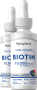Liquid Biotin, 10,000 mcg, 2 fl oz (59 mL) Bottle, 2  Dropper Bottles