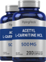 Acetyl L-Carnitine, 500 mg, 200 Quick Release Capsules, 2  Bottles
