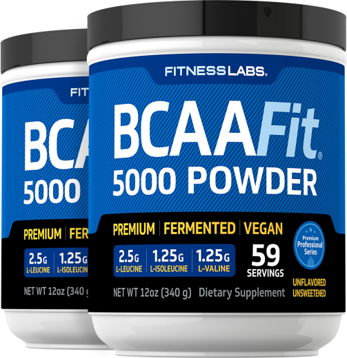 BCAAFit  5000 Powder, 5000 mg, 12 oz (340 g) Bottle, 2  Bottles