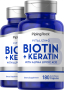 Biotin 5000 mcg (5mg) Plus Keratin, 180 Quick Release Capsules, 2  Bottles