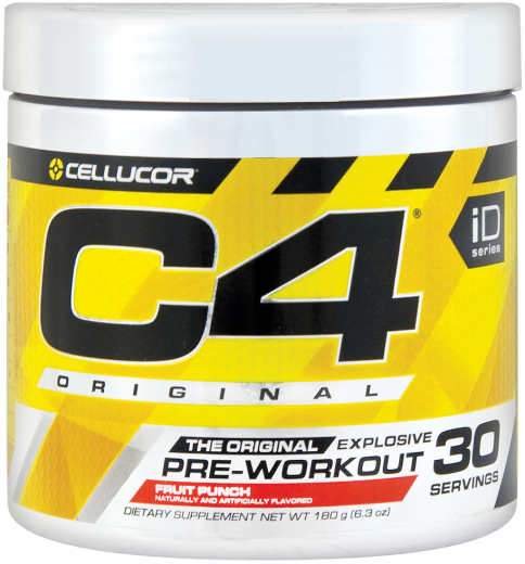 C4 Original Pre-Workout Powder (Fruit Punch), 6.3 oz (180 g) Bottle