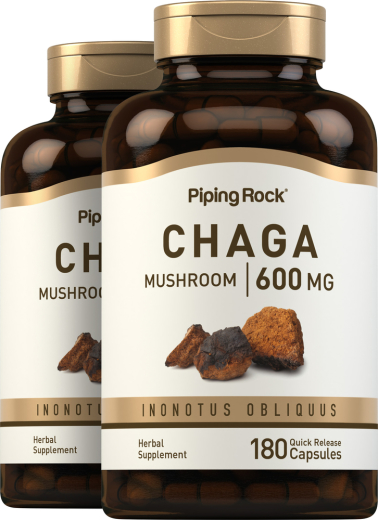 Chaga Mushroom, 600 mg, 180 Quick Release Capsules, 2  Bottles
