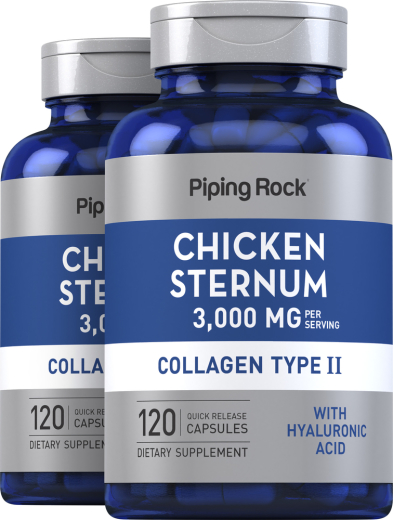 Chicken Sternum Collagen Type II, 3000 mg, 120 Quick Release Capsules, 2  Bottles
