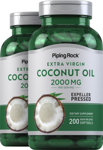 Coconut Oil (Extra Virgin), 2000 mg, 200 Quick Release Softgels, 2  Bottles
