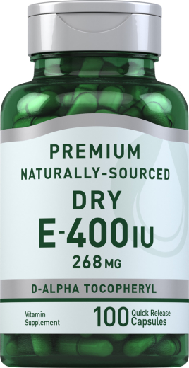 Dry Vitamin E-400 IU (d-Alpha Tocopherol), 100 Quick Release Capsules