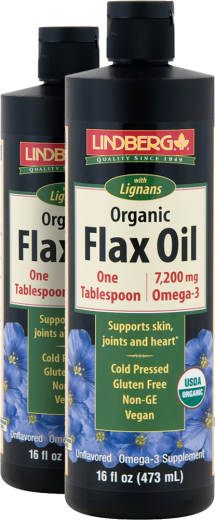 Flax Oil with Lignans Liquid (Organic), 16 fl oz (473 mL) Bottle, 2  Bottles