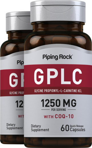 GPLC Glycine Propionyl-L-Carnitine HCl with CoQ10, 1250 mg, 60 Quick Release Capsules, 2  Bottles