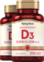 High Potency Vitamin D3, 10,000 IU, 250 Quick Release Softgels, 2  Bottles