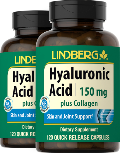 Hyaluronic Acid Plus Collagen, 150 mg, 120 Quick Release Capsules, 2 Bottles