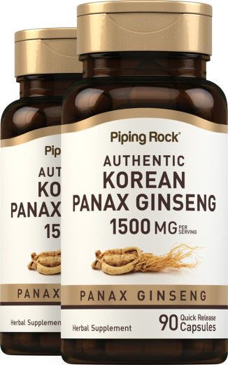 Korean Ginseng (Panax Ginseng), 1500 mg, 90 Quick Release Capsules, 2 Bottles