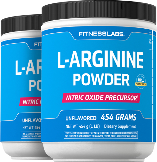 L-Arginine Powder, 3000 mg, 1 lb (454 g) Bottle, 2 Bottles