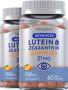 Lutein + Zeaxanthin (Delicious Orange), 21 mg (per serving), 60 Vegan Gummies, 2  Bottles