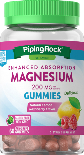 Magnesium (Natural Lemon Raspberry), 200 mg, 60 Vegan Gummies