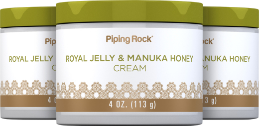 Manuka Honey Cream with Royal Jelly, 4 oz (113 g) Jar, 3  Jars