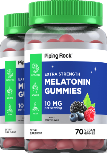 Melatonin (Delicious Mixed Berry), 10 mg, 70 Vegan Gummies, 2  Bottles