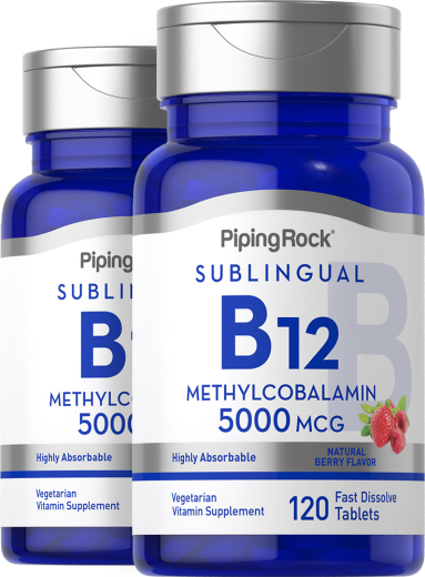 Methylcobalamin B-12 (Sublingual), 5000 mcg, 120 Fast Dissolve Tablets, 2  Bottles
