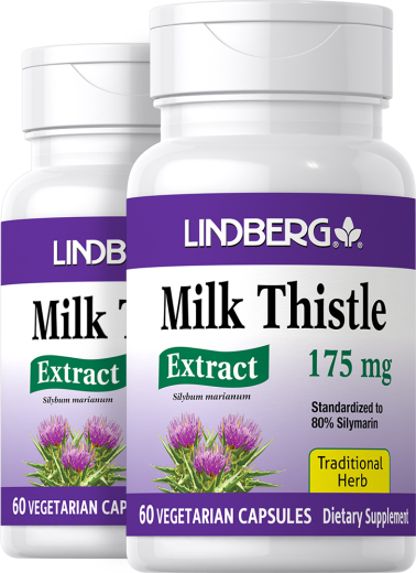 Milk Thistle Standardized Extract, 175 mg, 60 Vegetarian Capsules, 2 Bottles