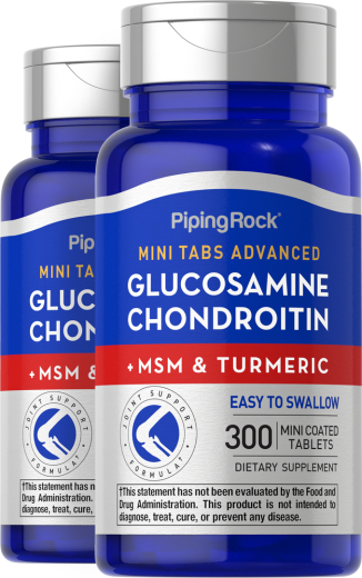 Mini Tabs Advanced Glucosamine Chondroitin MSM Plus Turmeric, 300 Mini Coated Tablets, 2  Bottles