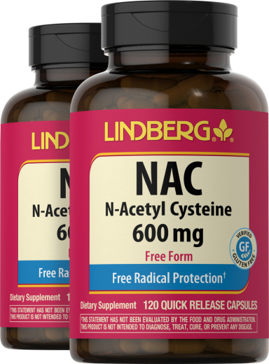 NAC N-Acetyl Cysteine, 600 mg, 120 Quick Release Capsules, 2 Bottles