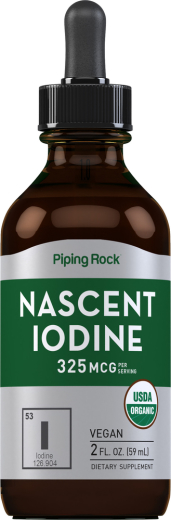 Nascent Iodine (Organic), 325 mcg, 2 fl oz (59 mL) Dropper Bottle