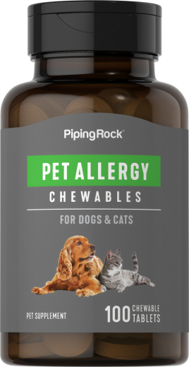 Pet Allergy for Dogs & Cats, 100 Chewable Tablets
