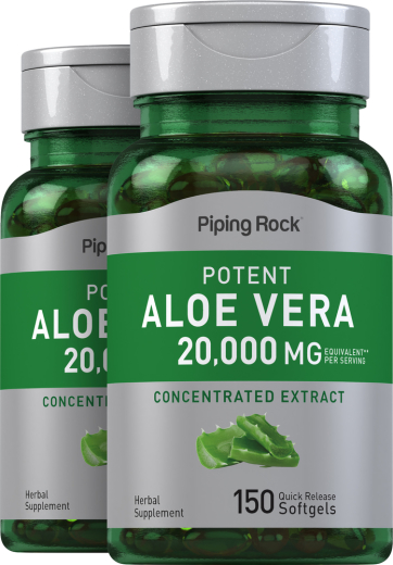 Potent Aloe Vera, 20,000 mg, 150 Quick Release Softgels, 2  Bottles