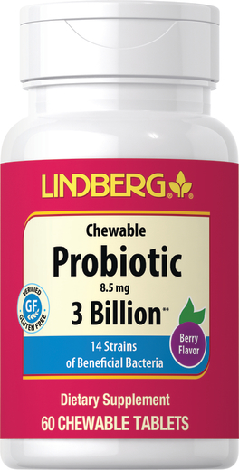 Probiotic Chewable 3 Billion 14 Strains (Natural Berry), 60 Chewable Tablets