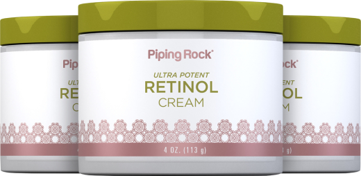 Retinol Cream (Ultra Potent  Vitamin A Cream), 400,000 IU, 4 oz (113 g) Jar, 3  Jars