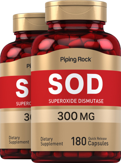 SOD Superoxide Dismutase 2400 Units, 300 mg, 180 Quick Release Capsules, 2  Bottles