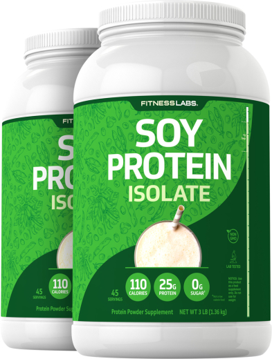 Soy Protein Isolate Powder Unflavored, 3 lb (1.362 kg) Bottles, 2  Bottles