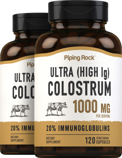 Ultra Colostrum (High IG), 1000 mg, 120 Vegetarian Capsules, 2  Bottles