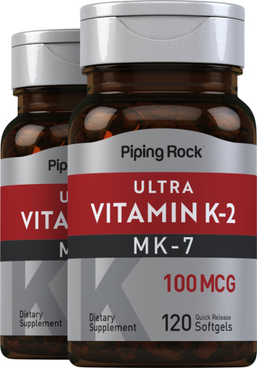 Ultra K2 with MK-7, 100 mcg, 120 Quick Release Softgels, 2  Bottles