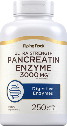 Ultra Strength Pancreatin Enzyme, 3000 mg, 250 Coated Caplets