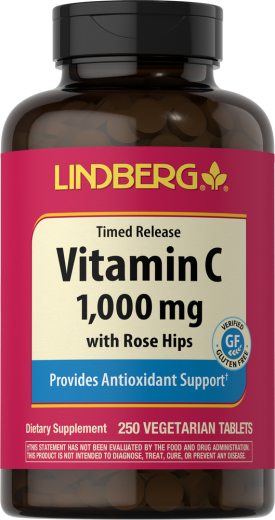 Vitamin C 1000 mg with Rose Hips (Timed Release), 250 Vegetarian Tablets