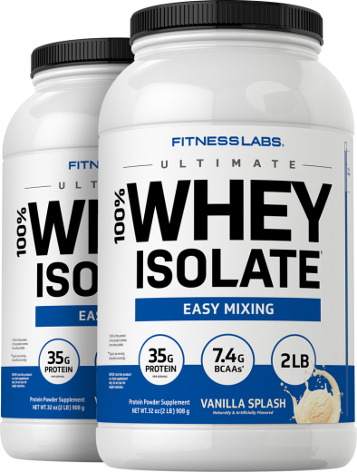 Whey Protein Isolate (Vanilla Splash), 2 lb (908 g) Bottle, 2  Bottles
