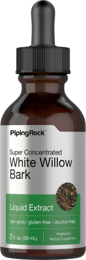 White Willow Bark Liquid Extract Alcohol Free, 2 fl oz (59 mL) Dropper Bottle